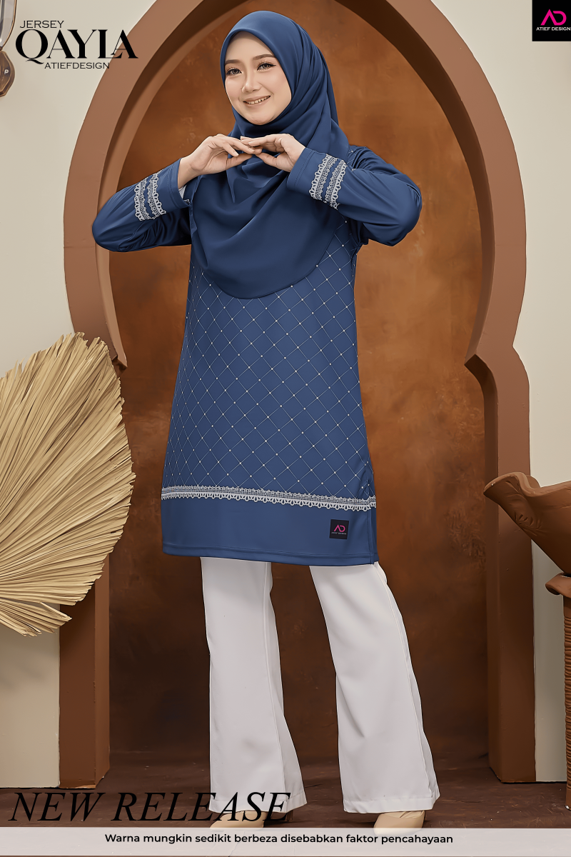 QAYLA EDISI ABSTRACT - AYRAA DENIM BLUE
