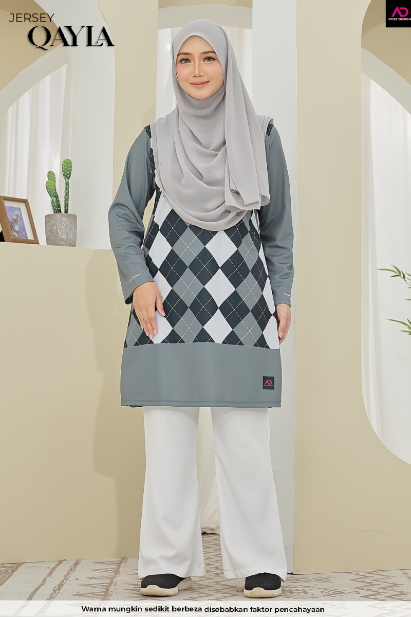 QAYLA EDISI ABSTRACT- ARGYLE GREY