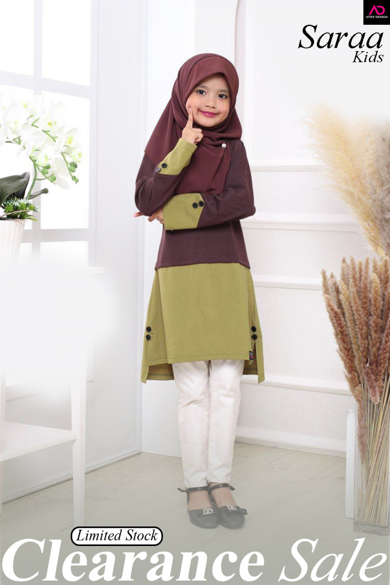 SARAA KIDS COTTON (M) - COCO & LIGHT OLIVE