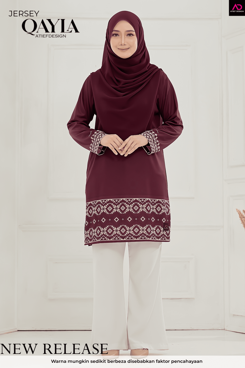 QAYLA EDISI SONGKET - SEROJA BURGUNDY
