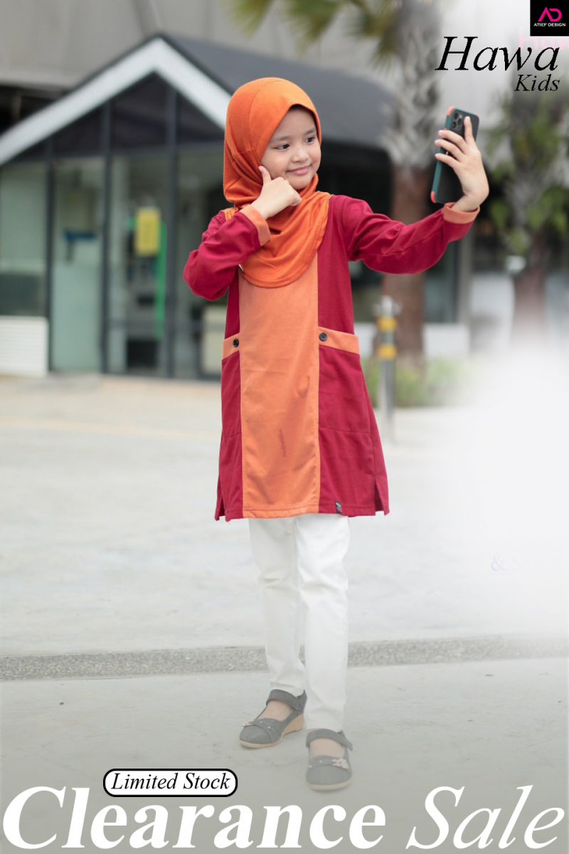 HAWA COTTON KIDS (S) - RED DUNHILL & SANDY BROWN