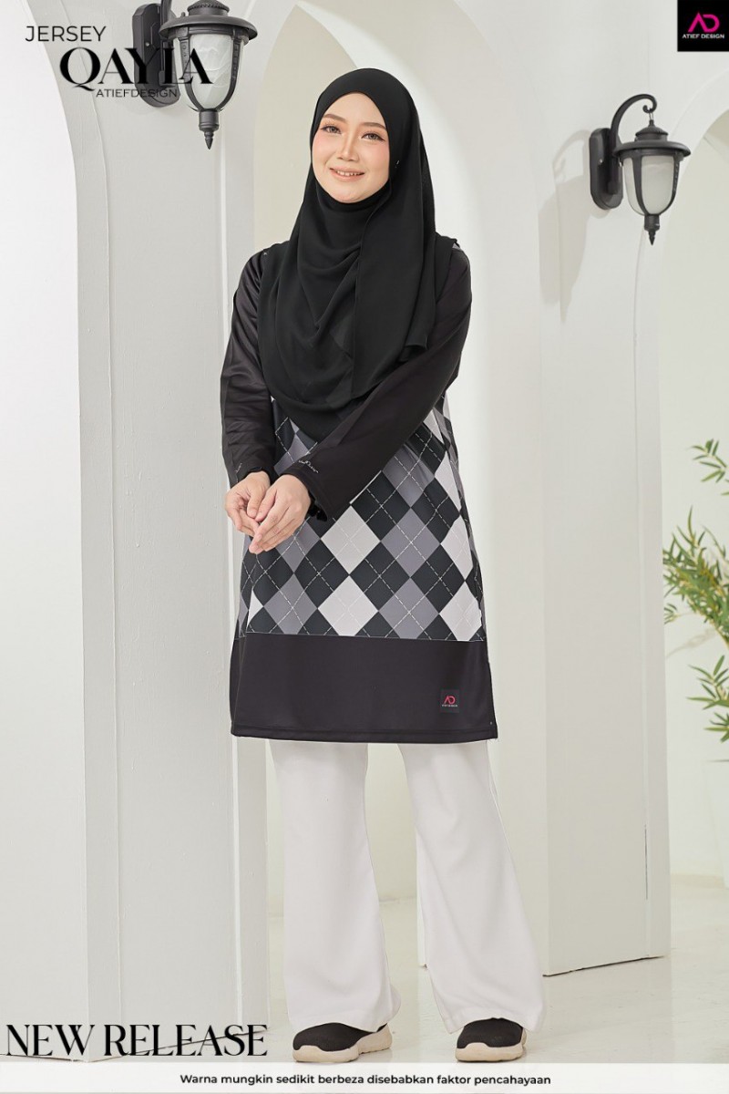 QAYLA EDISI ABSTRACT- ARGYLE BLACK