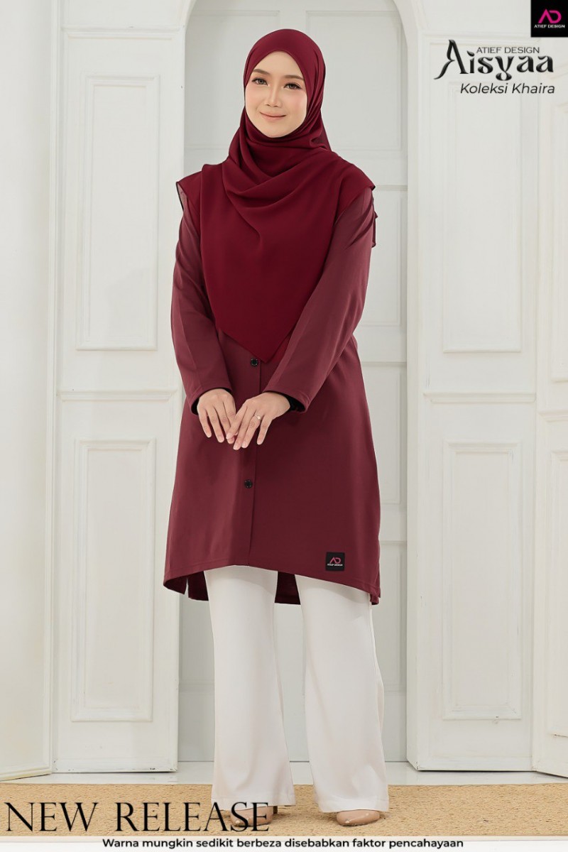 AISYAA COTTON DEWASA - K680 BURGUNDY