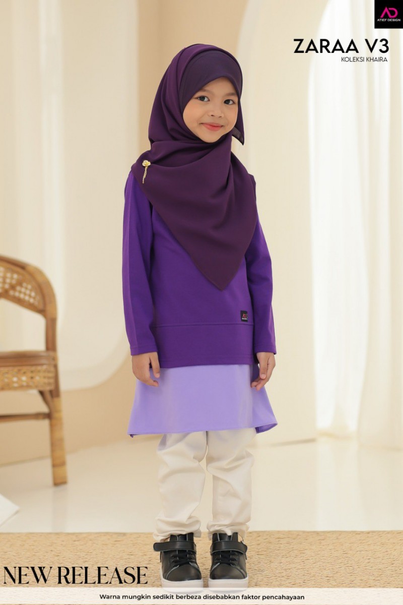 ZARAA COTTON KIDS - KD463 DARK PURPLE & SOFT PURPLE