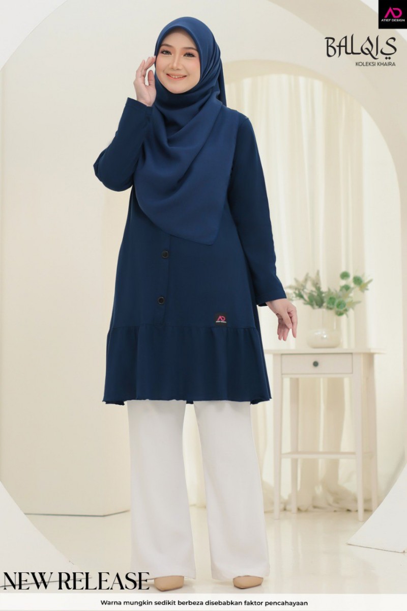 BALQIS COTTON DEWASA- K660 NAVY BLUE