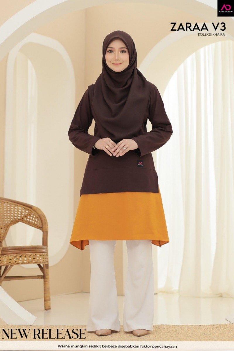 ZARAA COTTON DEWASA - K644 HOT CHOCOLATE & MUSTARD YELLOW