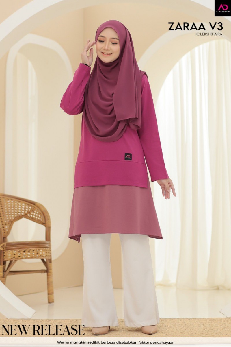 ZARAA COTTON DEWASA - K640 FUSCHIA & PINK BLACAN