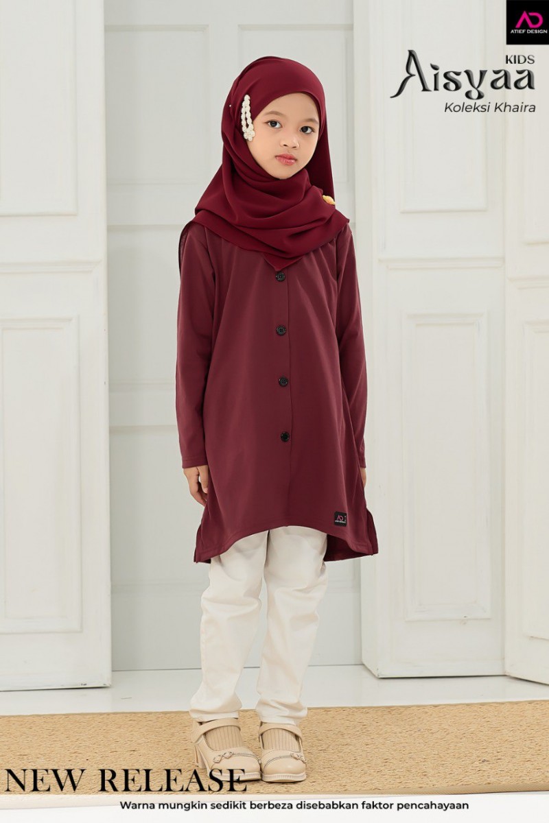 AISYAA COTTON KIDS - KD500 BURGUNDY