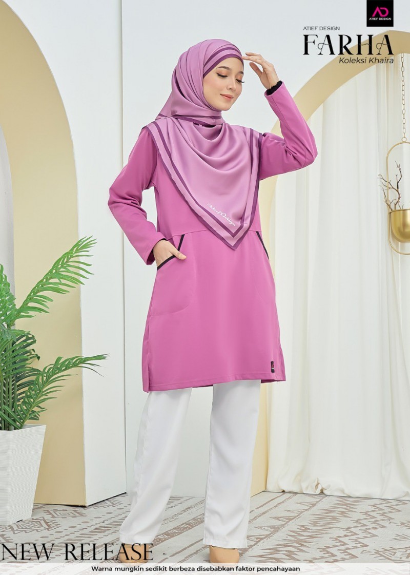 FARHA DEWASA COTTON - K672 RASBERRY ROSE
