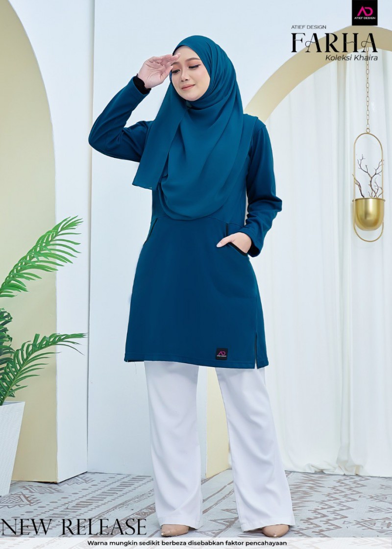 FARHA DEWASA COTTON - K673 DENIM BLUE