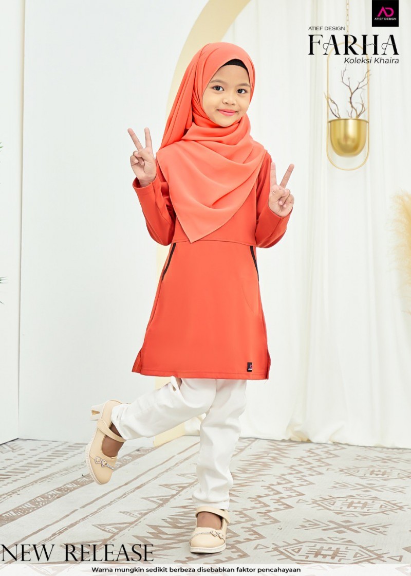 FARHA KIDS (KANAK-KANAK) - KD495 OREN SALMON