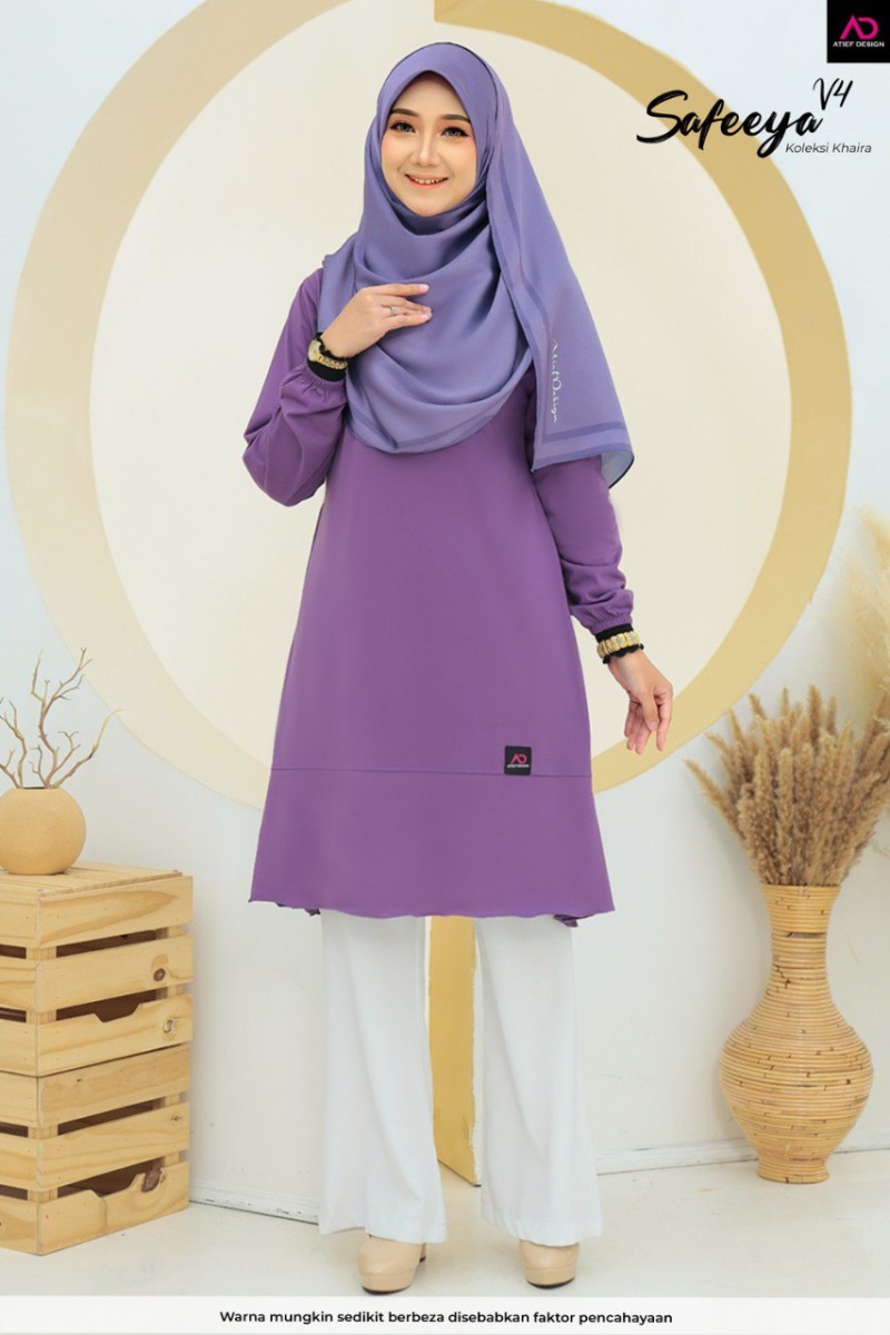 (PLUSSIZE) SAFEEYA COTTON DEWASA - K624 DARK DUSTY PINK