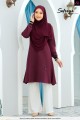 (PLUSSIZE) SAFEEYA COTTON DEWASA - K626 PLUM MAROON