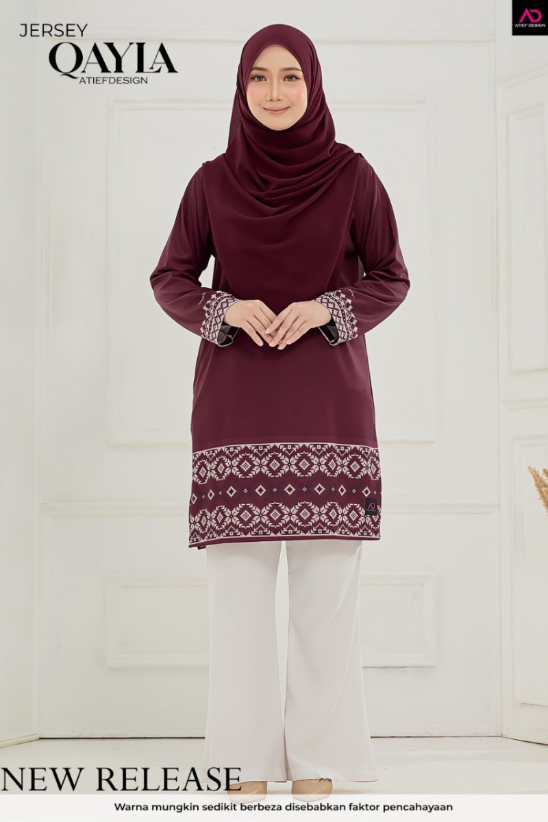 QAYLA EDISI SONGKET - SEROJA BURGUNDY