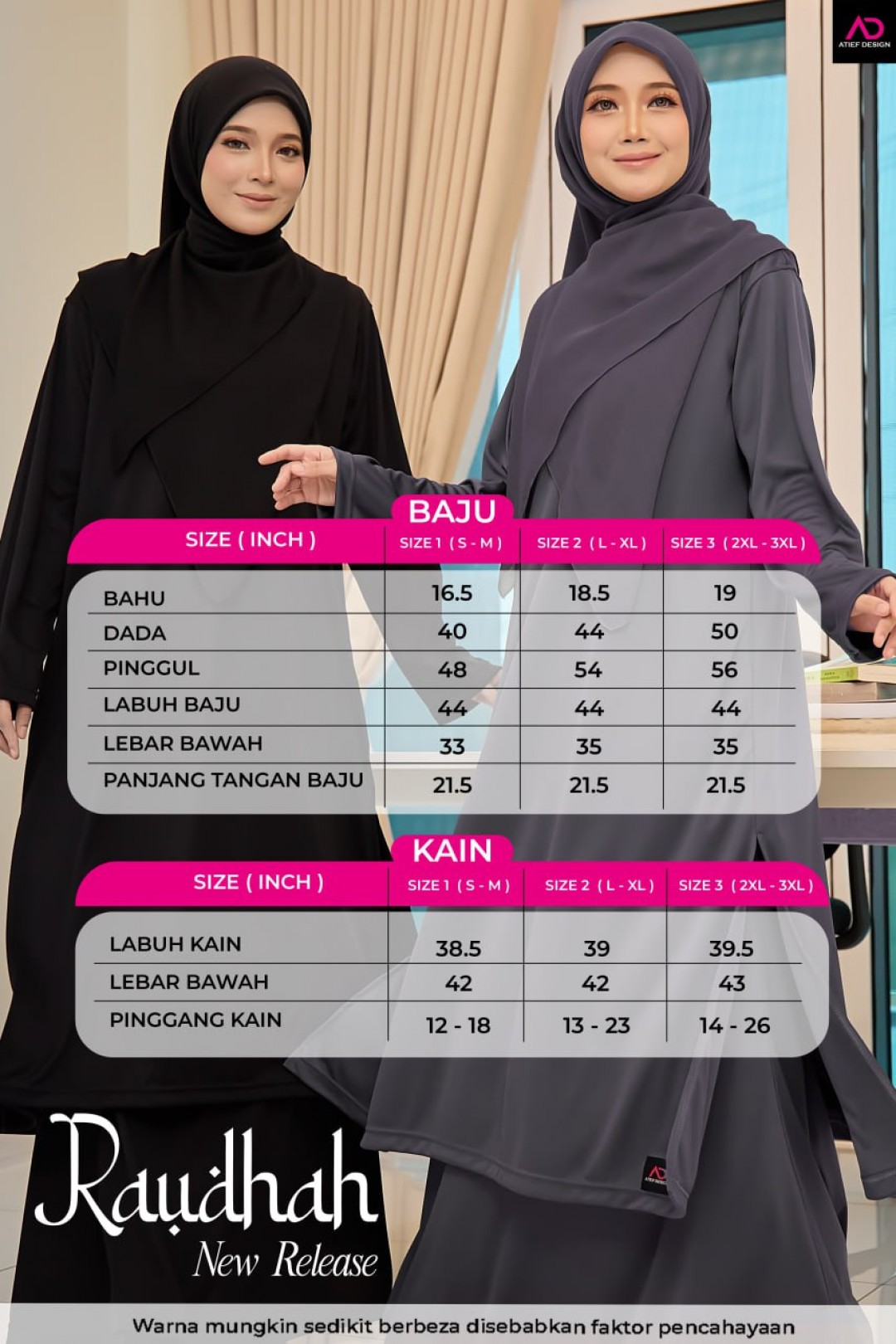 SUIT RAUDHAH SEPASANG - KP011 NAVY BLUE