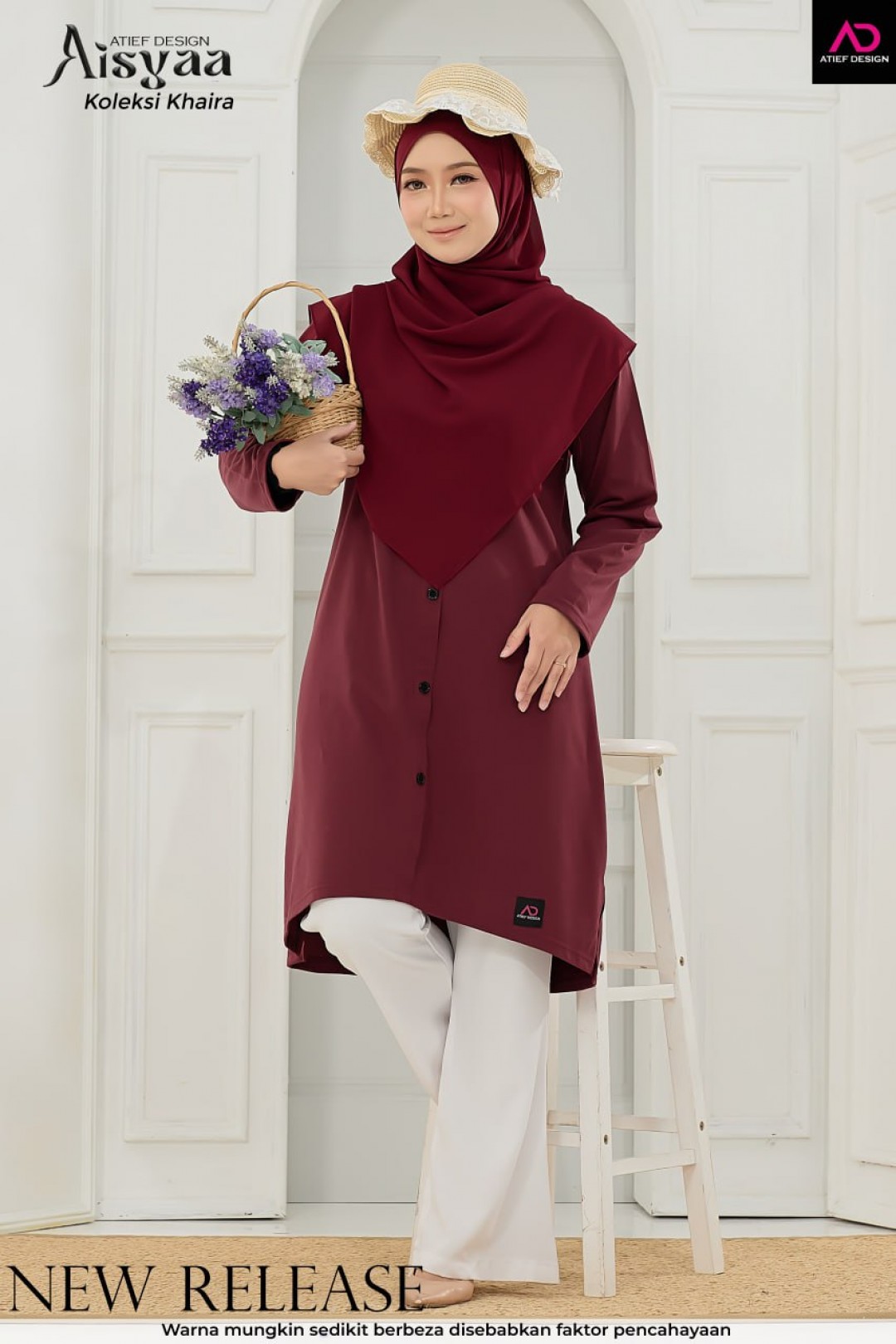 AISYAA COTTON DEWASA - K680 BURGUNDY