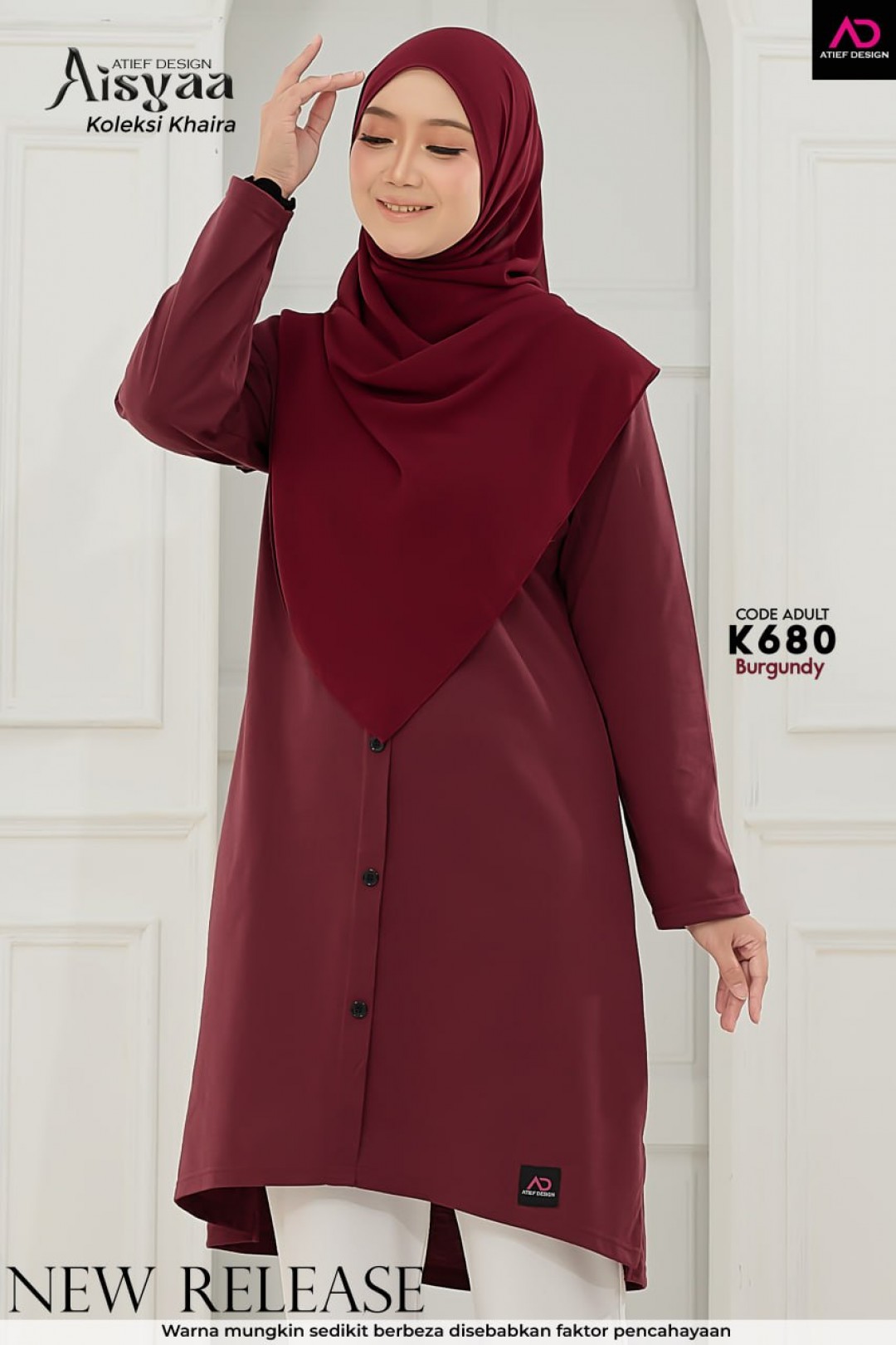 AISYAA COTTON DEWASA - K680 BURGUNDY