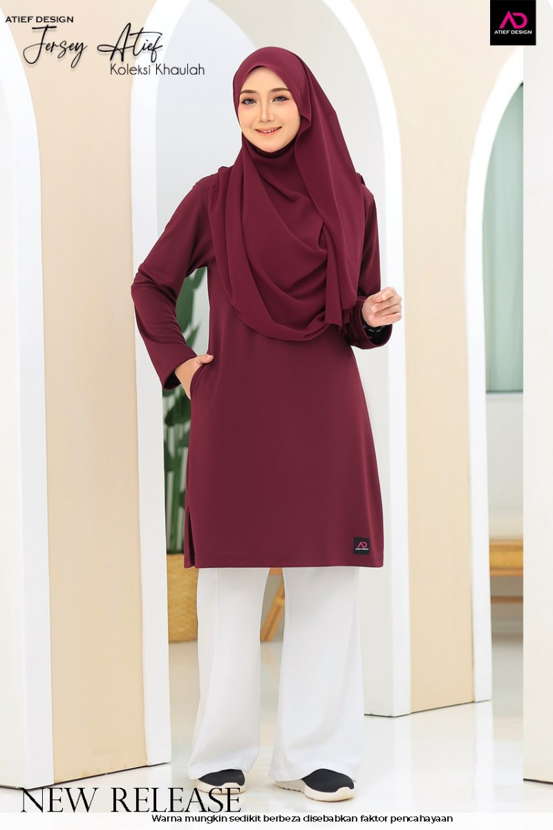 JERSEY ATIEF- KH051 BURGUNDY