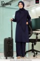 SUIT ZAHEERA SEPASANG SET - KP015 NAVY BLUE