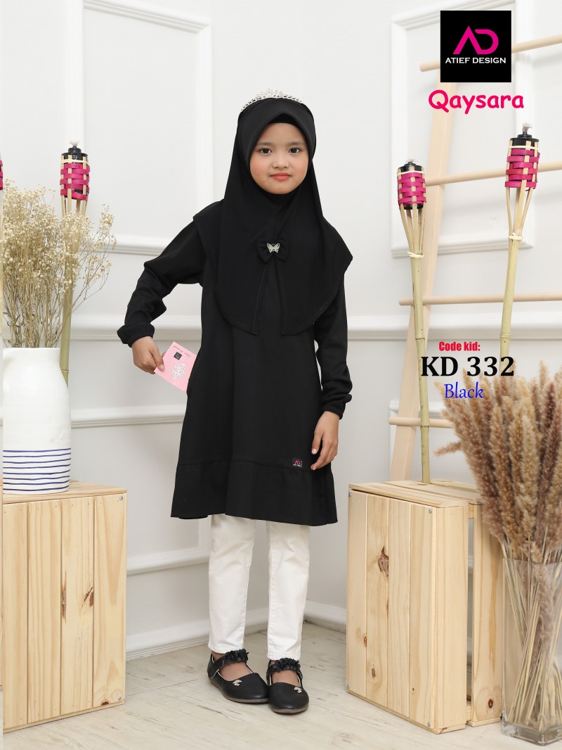 QAYSARA KIDS COTTON (L) - BLACK