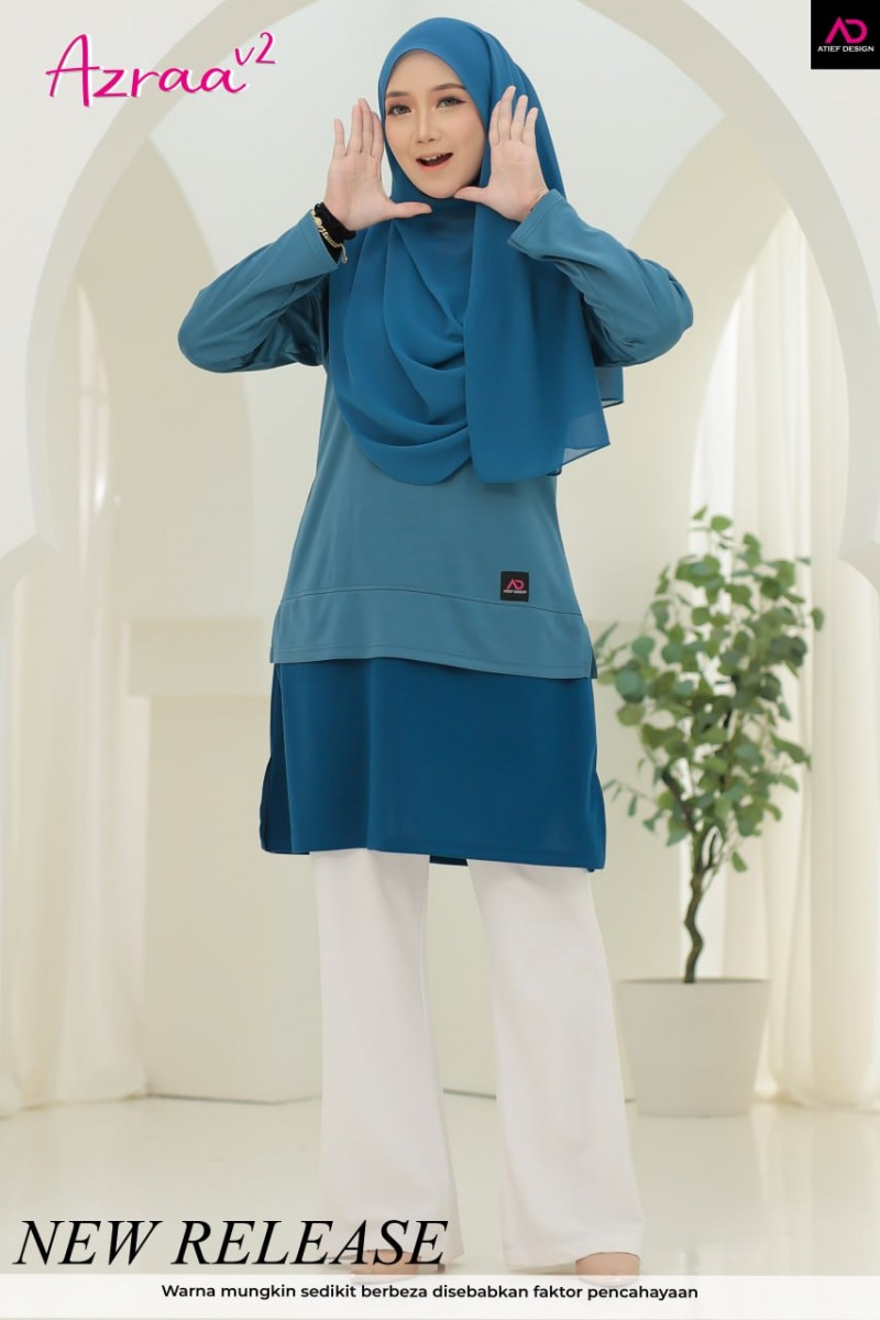 AZRAA JERSEY MUSLIMAH- KH066 WINTER BLUE