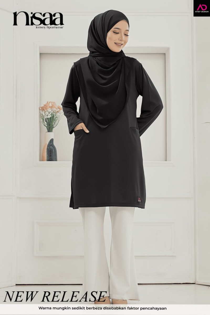 JERSEY MUSLIMAH NISAA - KH107 BLACK