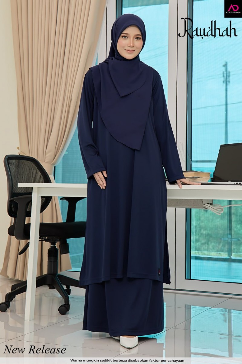SUIT RAUDHAH SEPASANG - KP011 NAVY BLUE