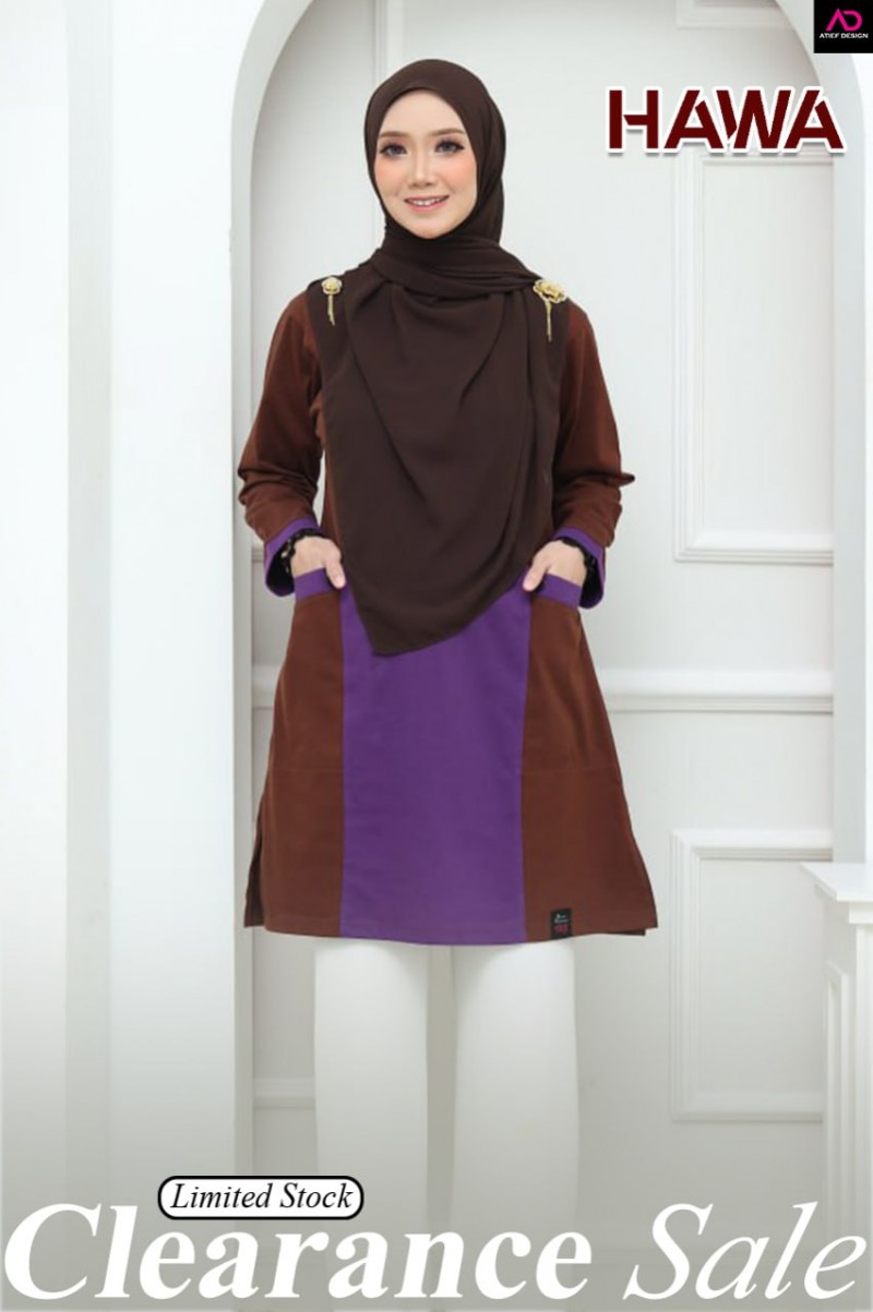 HAWA COTTON (S) - DARK BROWN & DARK PURPLE