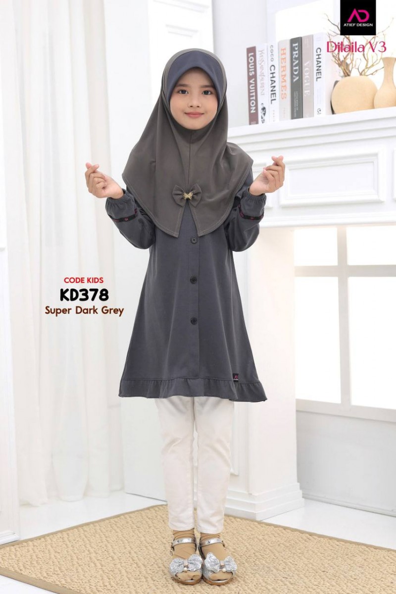 DILAILA COTTON KIDS (XL) - SUPER DARK GREY