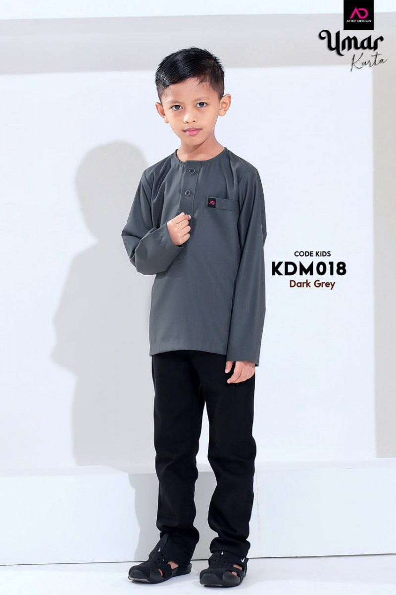 Kurta Umar KIDS CEKAK MUSANG - KDM018 DARK GREY