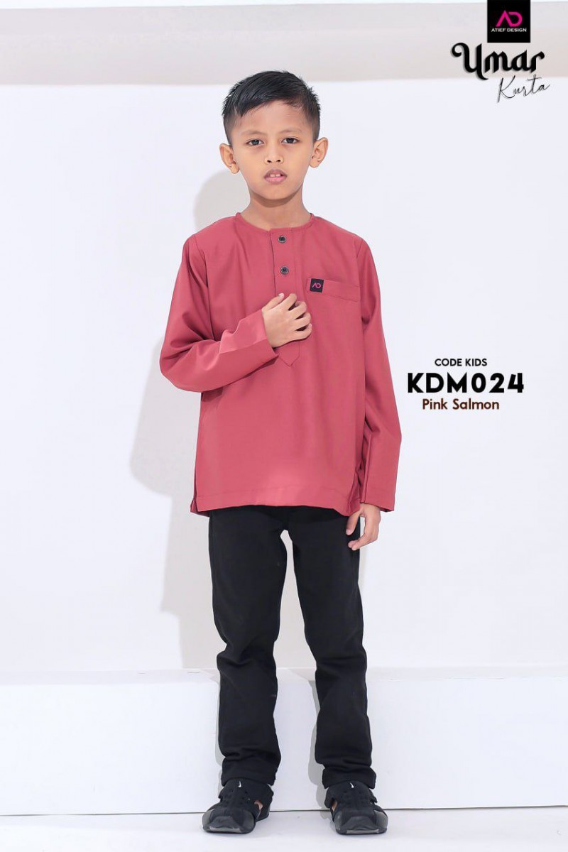 Kurta Umar KIDS CEKAK MUSANG - KDM024 PINK SALMON