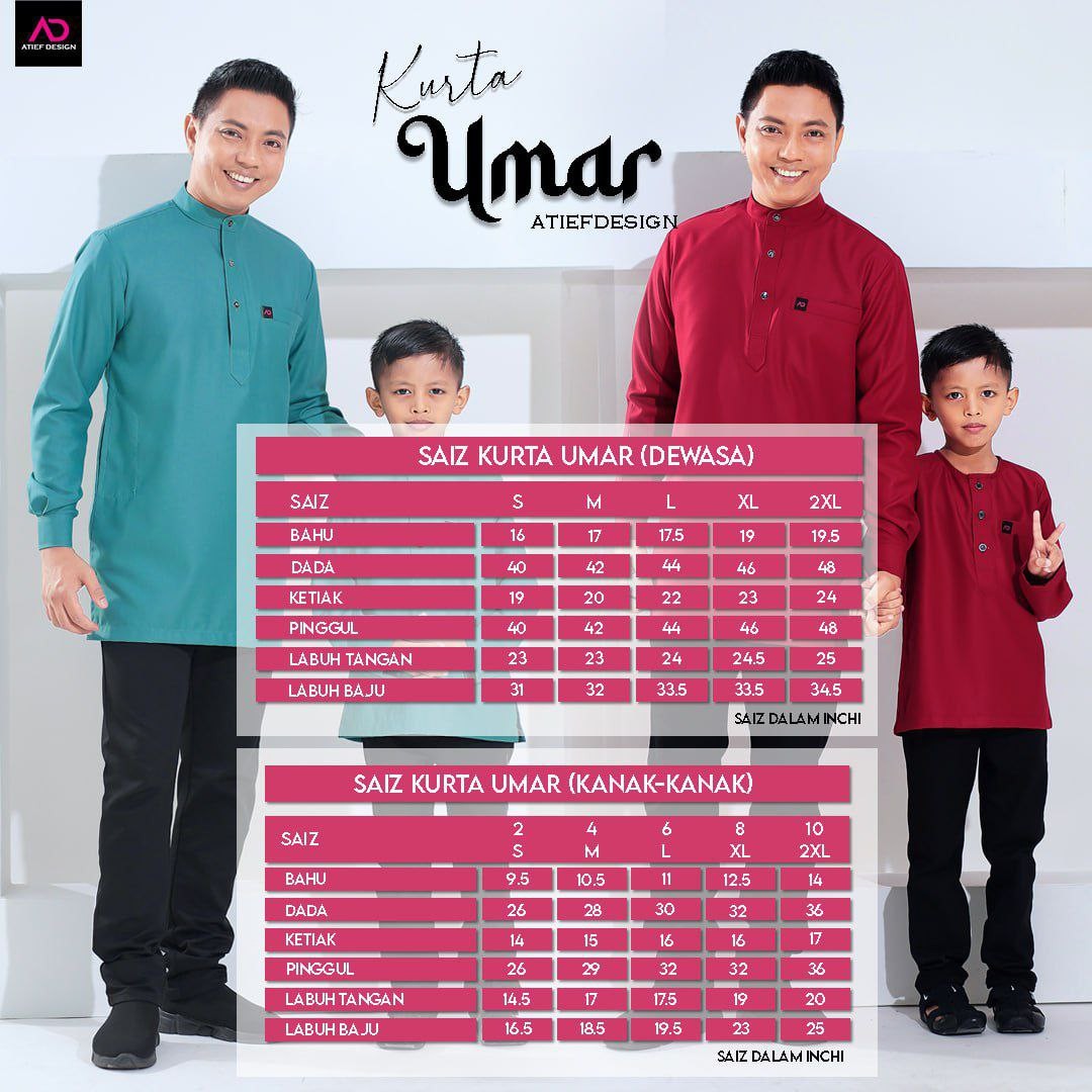 Kurta Umar Dewasa Cekak Musang Berkolar - KM018 DARK GREY