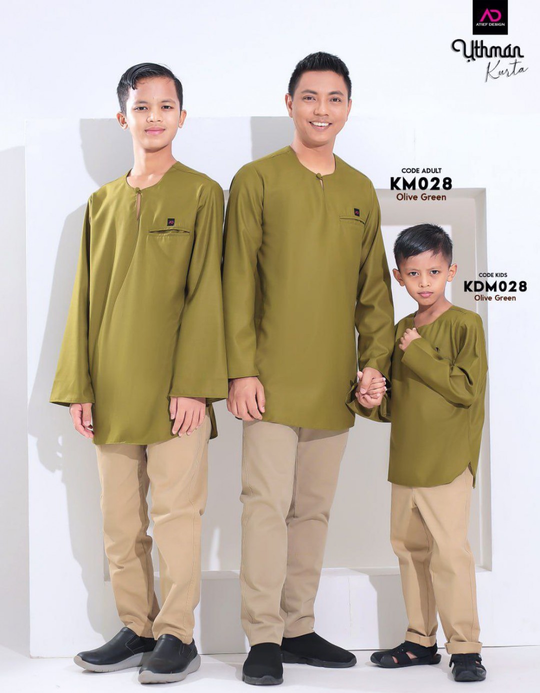 Kurta Uthman Dewasa Teluk Belanga - KM028 OLIVE GREEN
