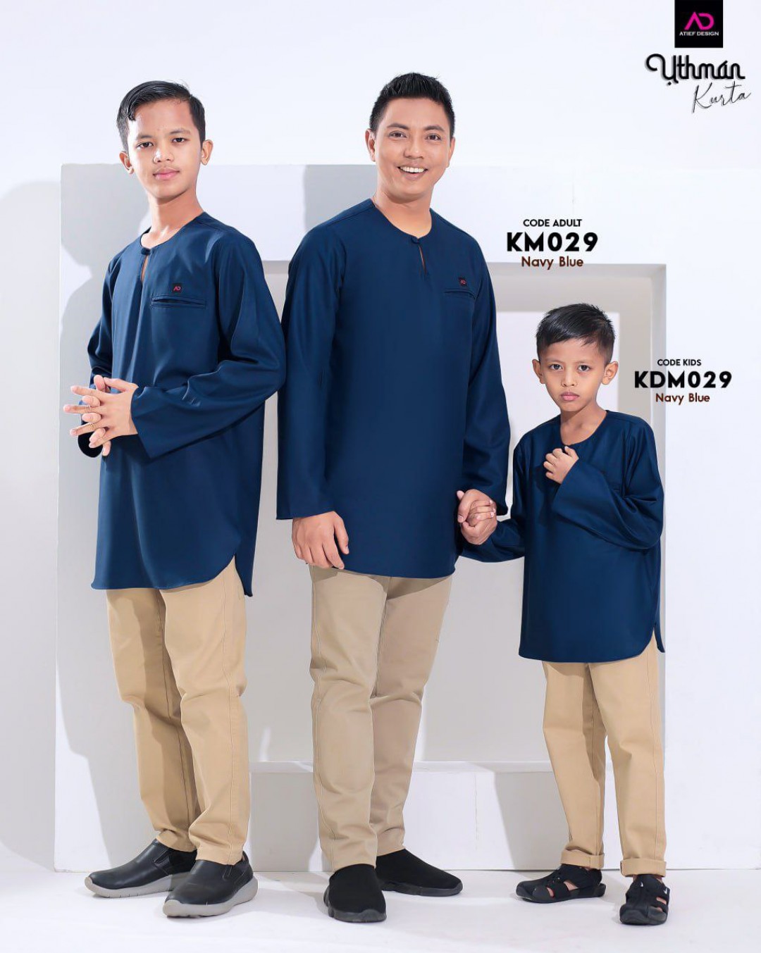 Kurta Uthman Dewasa Teluk Belanga - KM029 NAVY BLUE