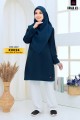 DANIA V2 JERSEY MUSLIMAH DEWASA - KH024 NAVY BLUE & TEAL BLUE