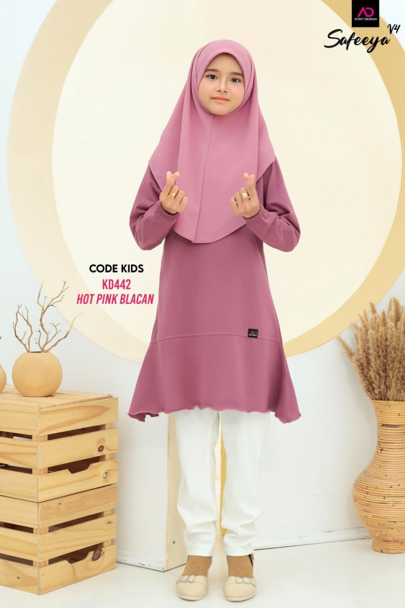 SAFEEYA COTTON KIDS - KD442 HOT PINK BLACAN