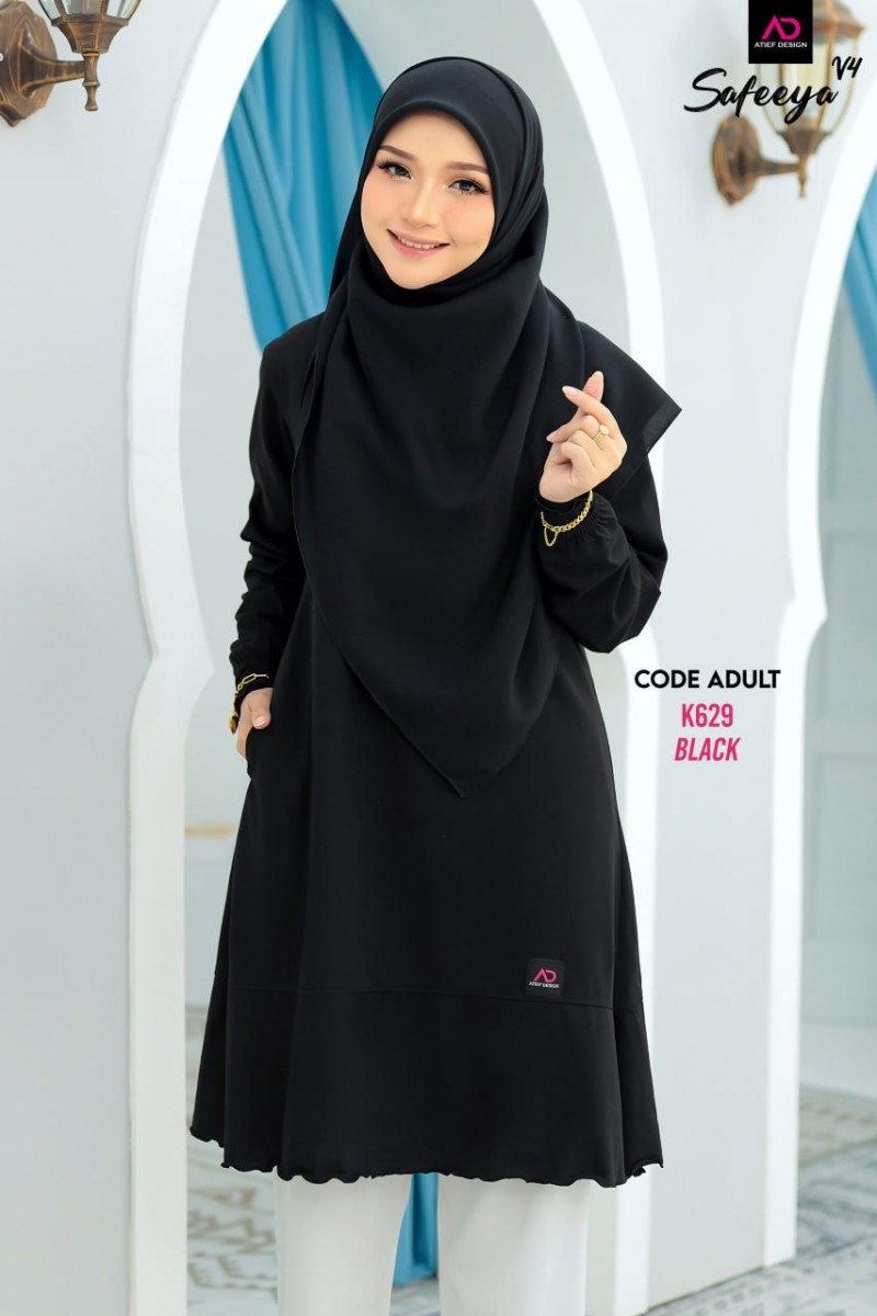 SAFEEYA COTTON DEWASA - K629 BLACK