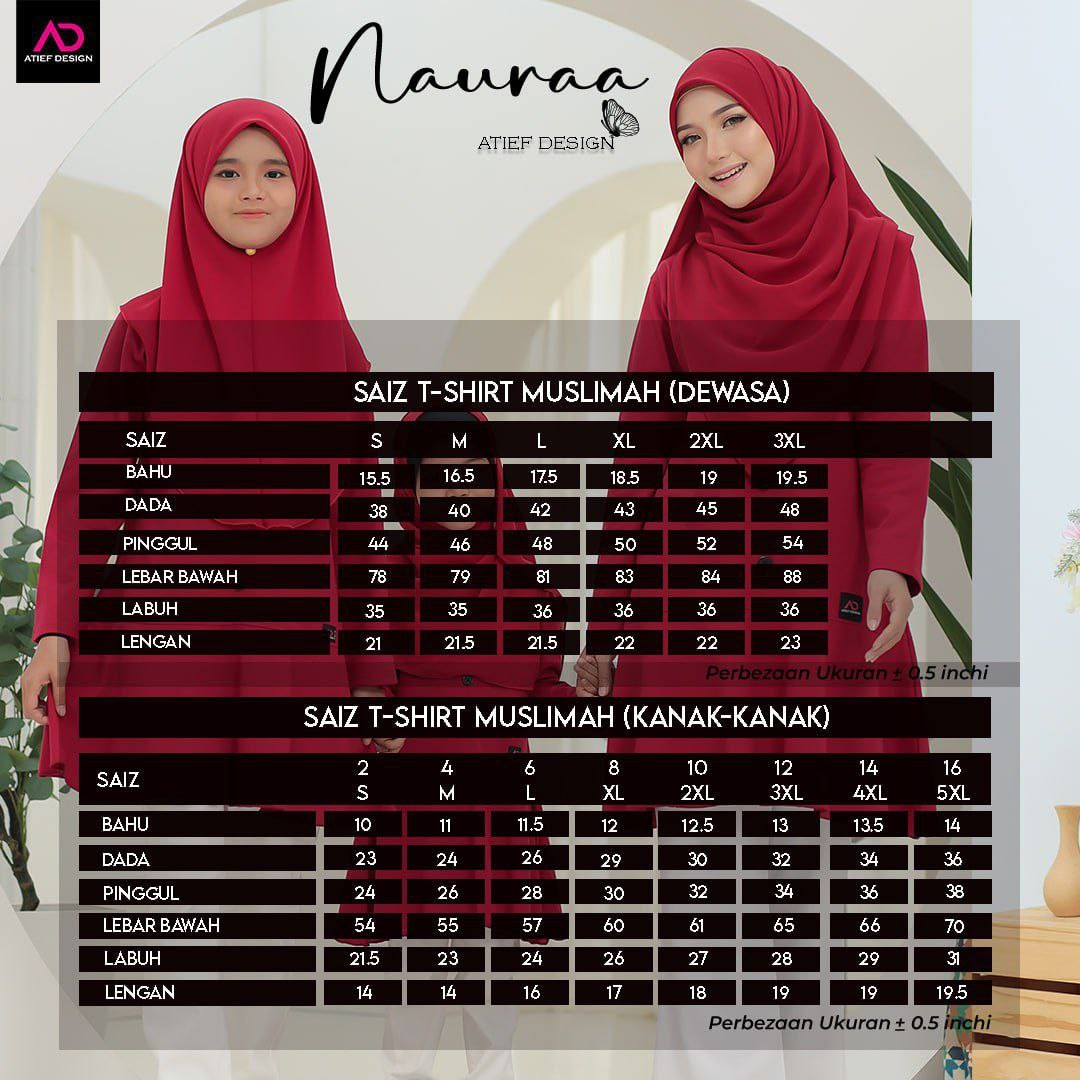 NAURAA COTTON DEWASA- K650 BLACK