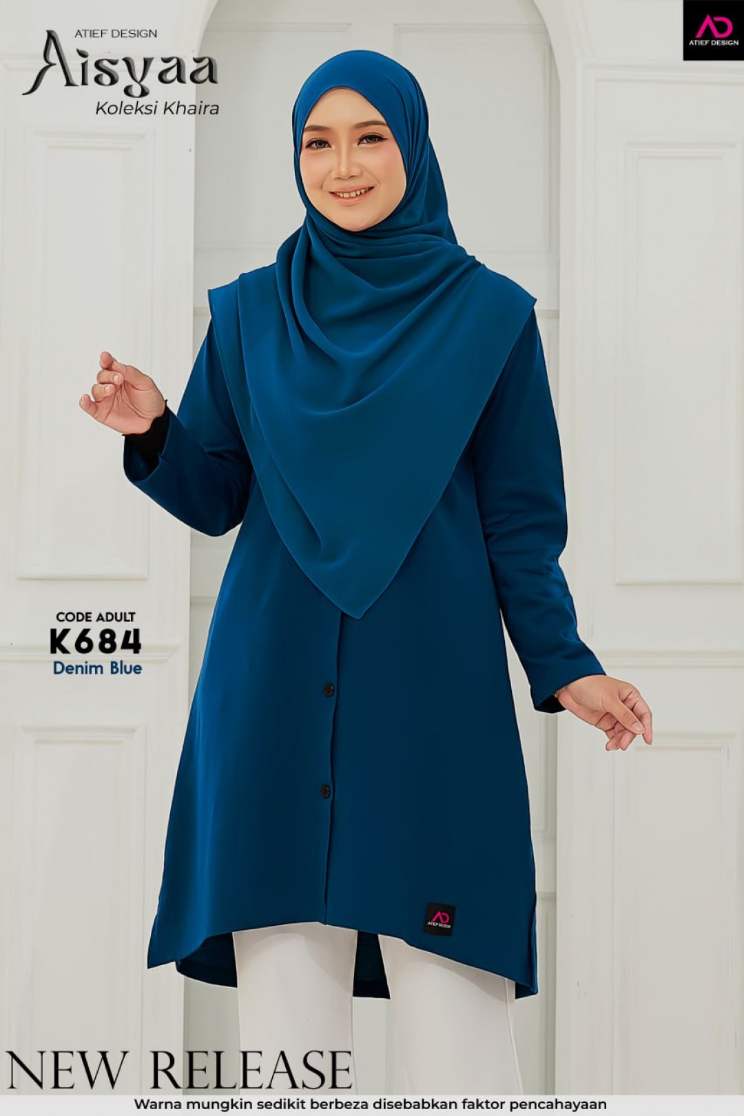 AISYAA COTTON DEWASA - K684 DENIM BLUE