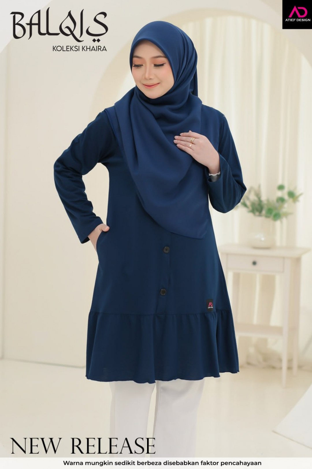 BALQIS COTTON DEWASA- K660 NAVY BLUE
