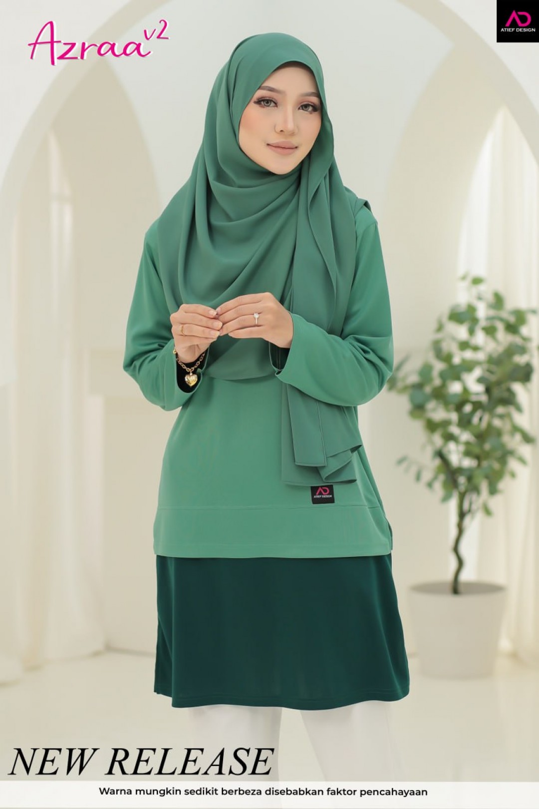 AZRAA JERSEY MUSLIMAH- KH071 AQUA GREEN