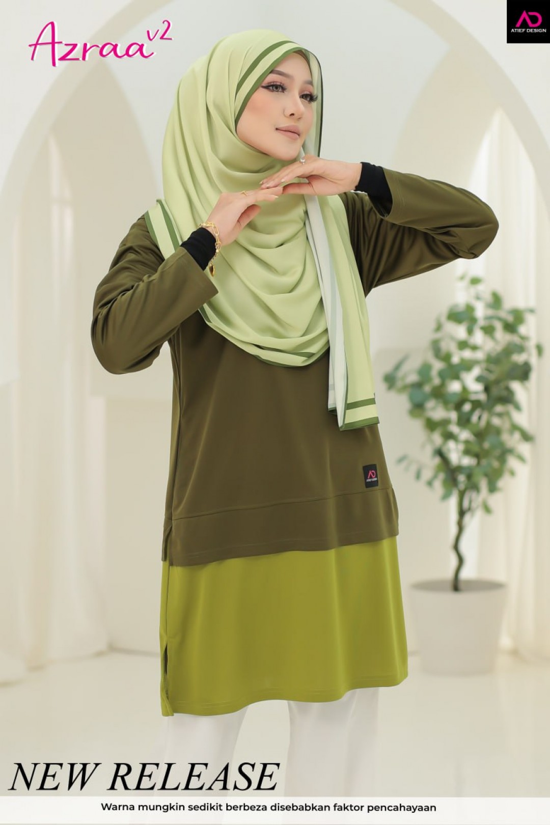 AZRAA JERSEY MUSLIMAH- KH073 MOSS GREEN
