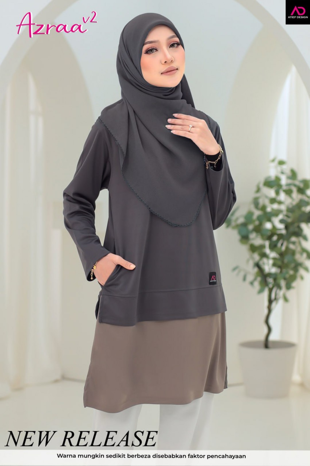 AZRAA JERSEY MUSLIMAH- KH067 GREY