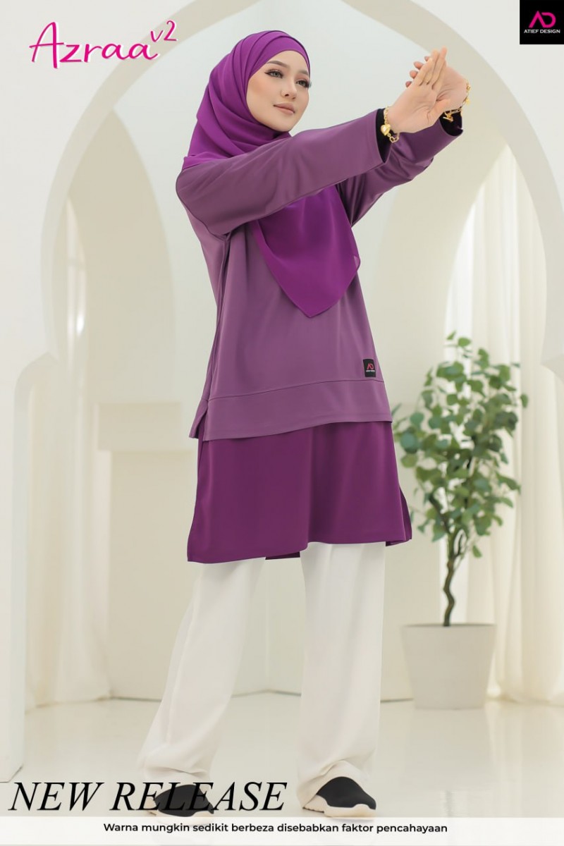 AZRAA JERSEY MUSLIMAH- KH069 DUSTY PURPLE