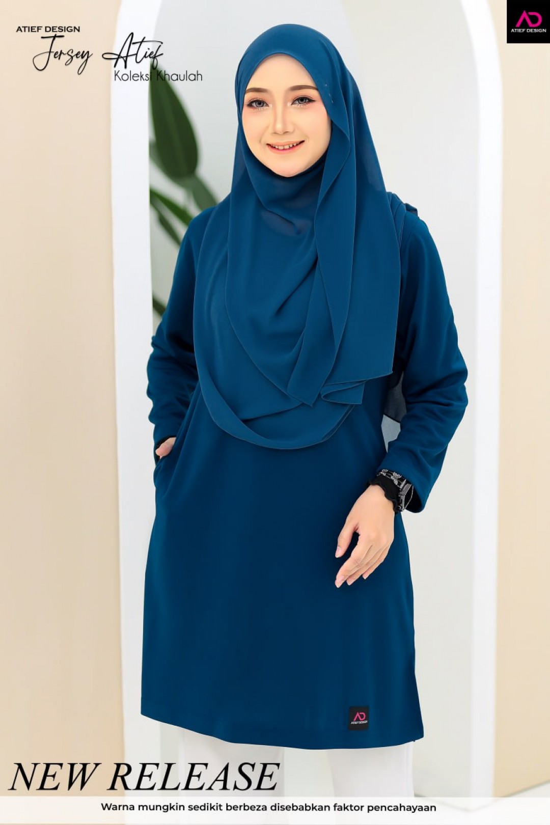 (PLUSSIZE) JERSEY ATIEF- KH041 DENIM BLUE