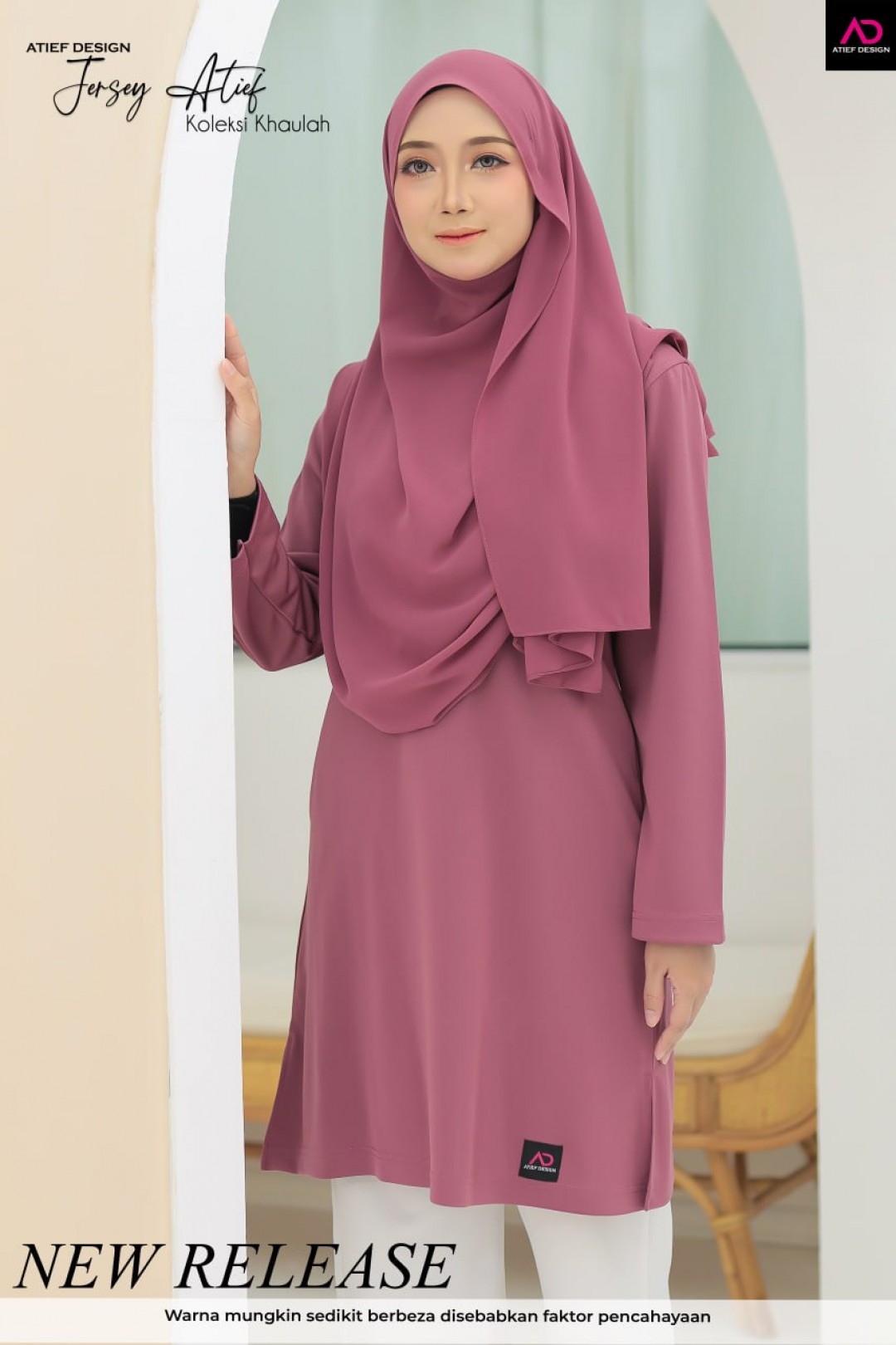 (PLUSSIZE) JERSEY ATIEF- KH046 DUSTY PINK