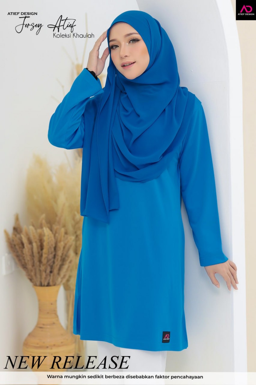 (PLUSSIZE) JERSEY ATIEF- KH048 SKY BLUE
