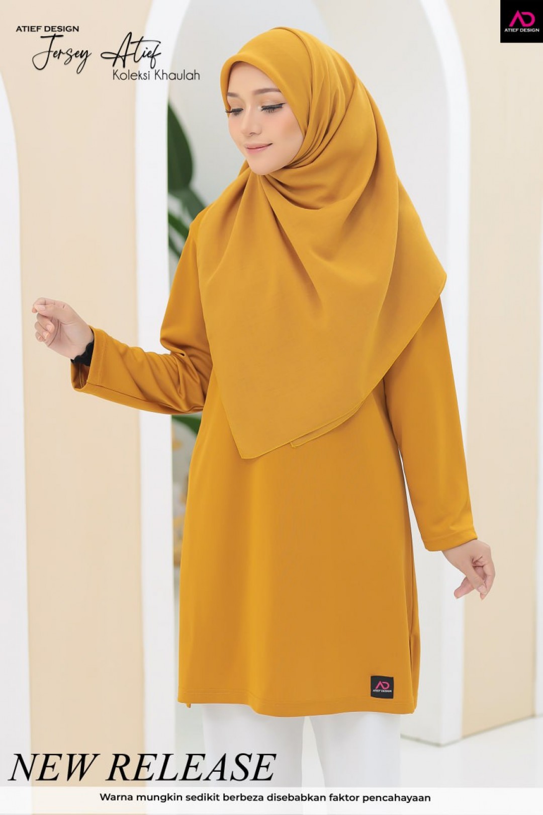 (PLUSSIZE) JERSEY ATIEF- KH045 YELLOW MUSTARD