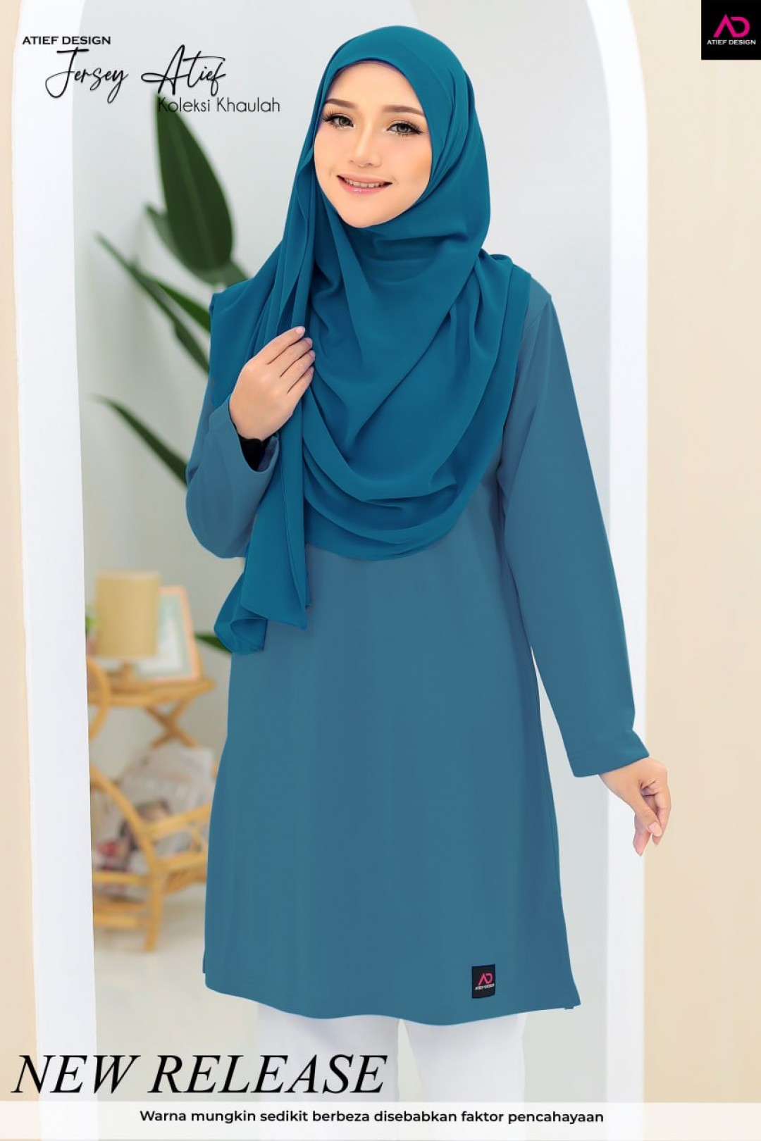 (PLUSSIZE) JERSEY ATIEF- KH059 STEEL BLUE