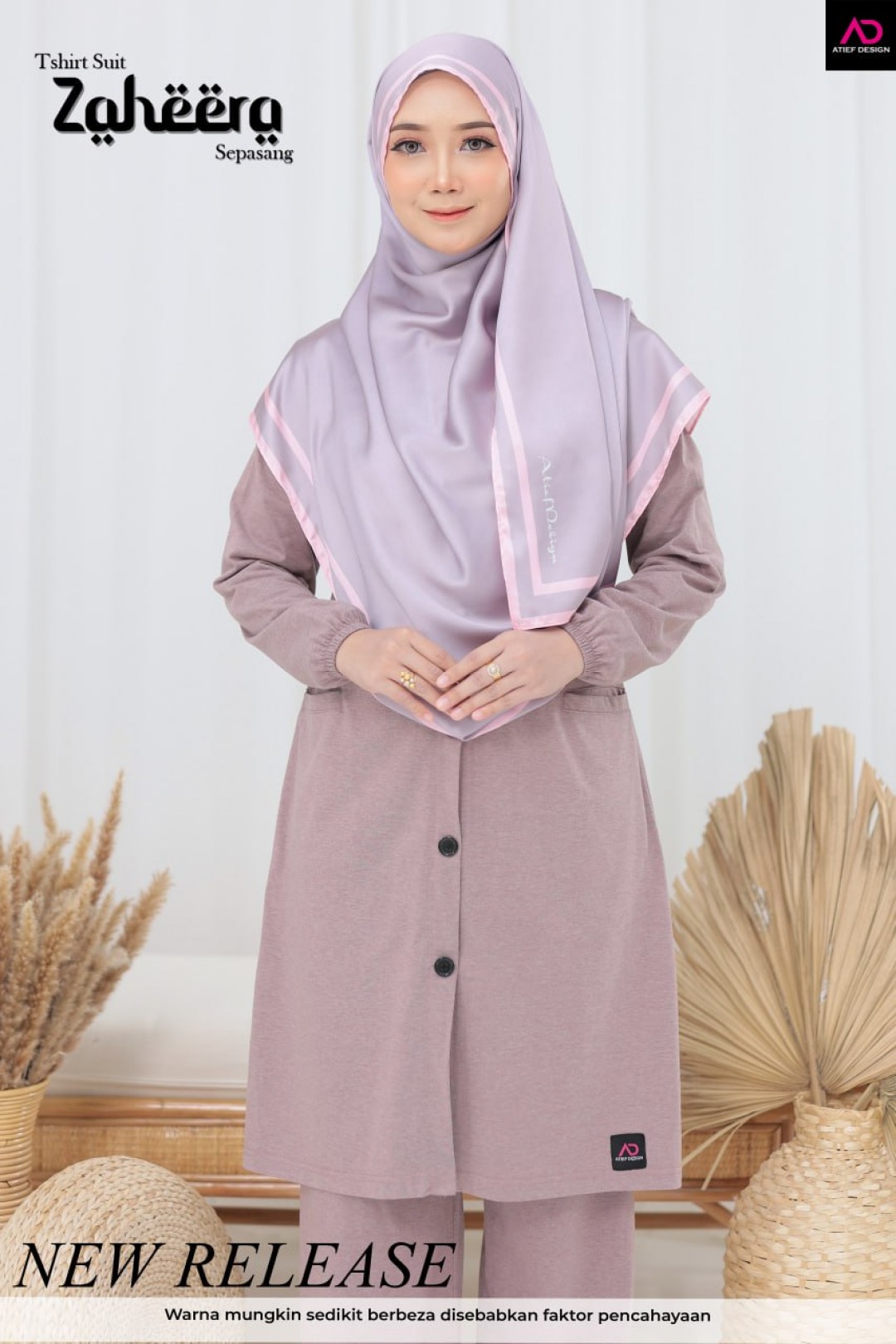 SUIT ZAHEERA UMRAH SET - KP003 TONE COLOR CHAMPAGNE